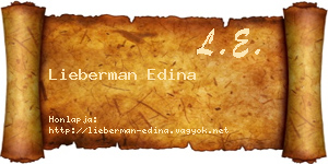 Lieberman Edina névjegykártya